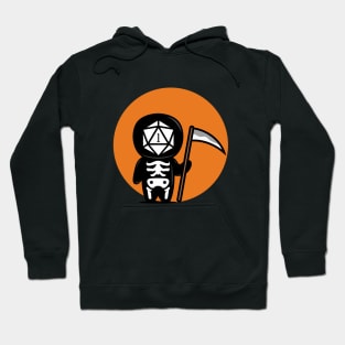 Dark Humor Polyhedral D20 Dice Halloween Grim Reaper Hoodie